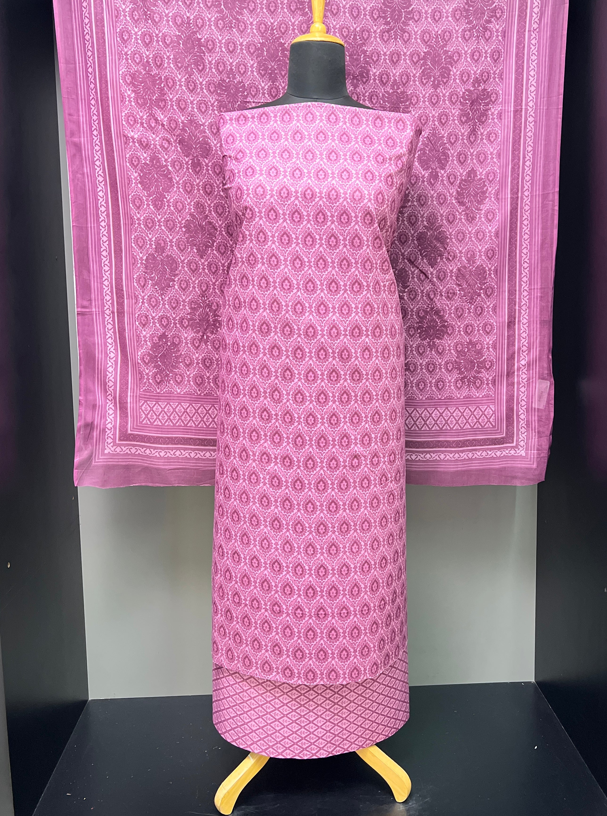 Traditional Screen Printed Cotton Salwar Set | DE172