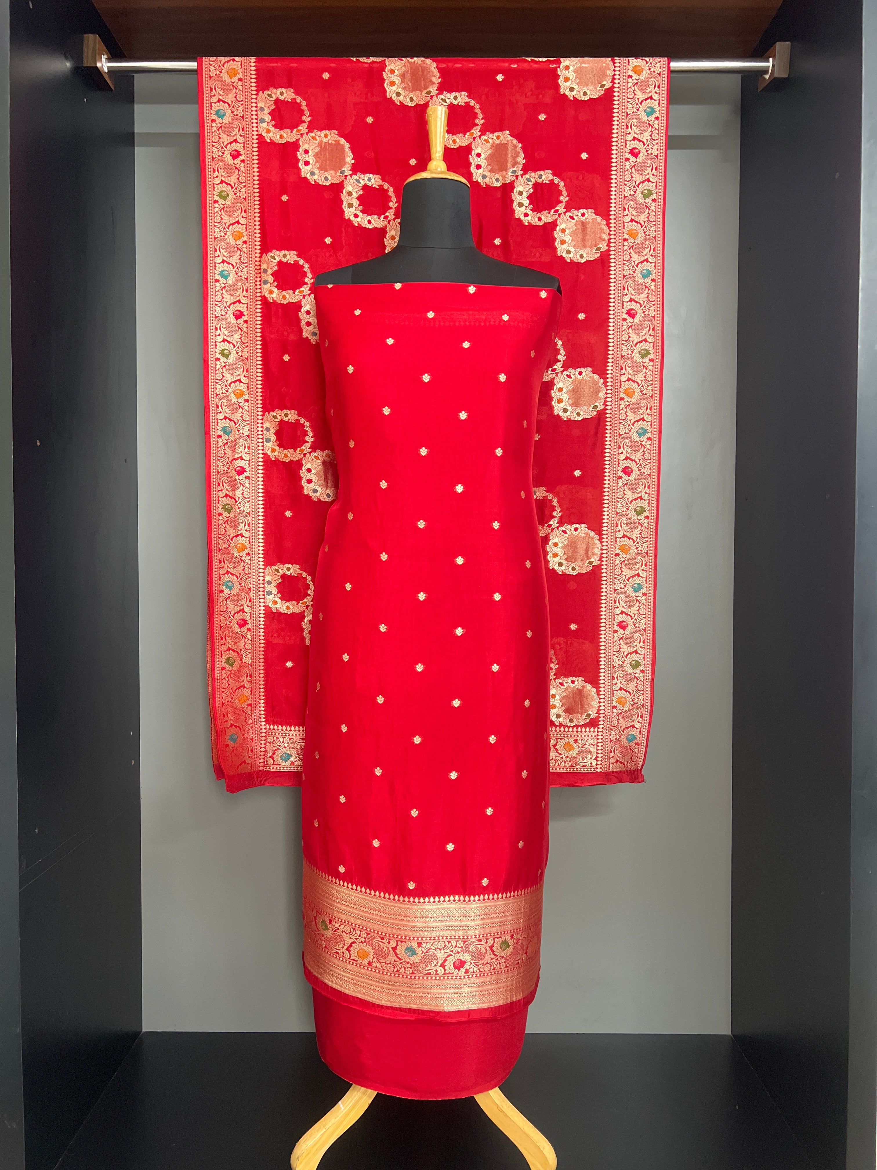 Meenakari Pattern Semi Tussar Salwar Set | YNG1420