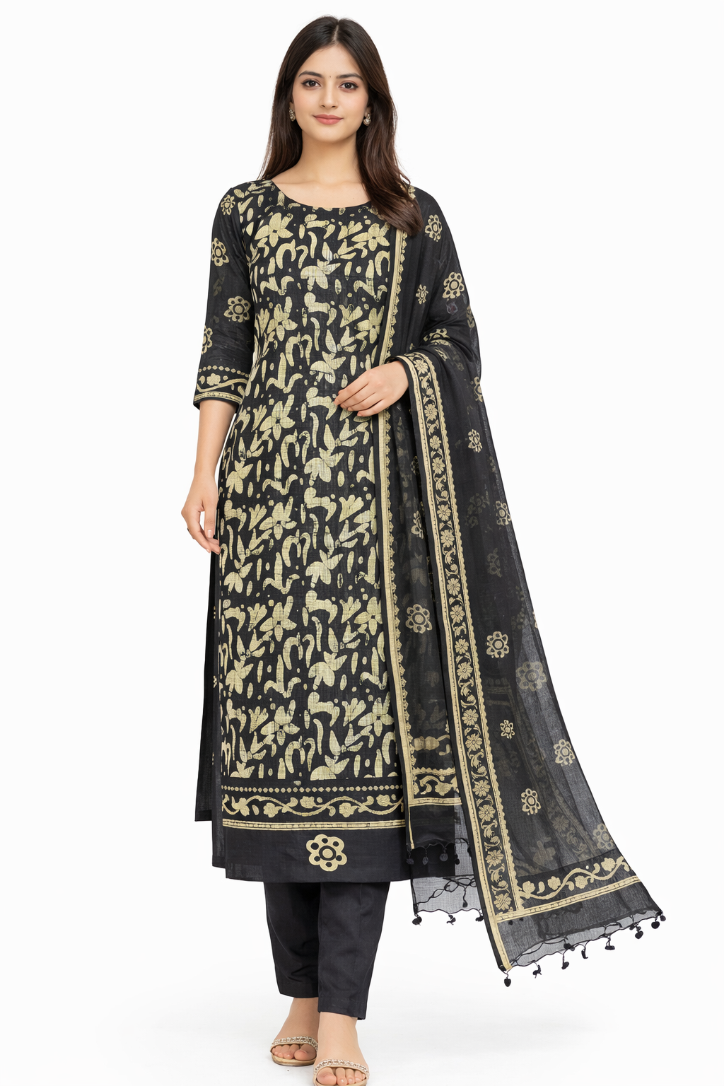 Block Printed Kota Salwar Set | JHF131