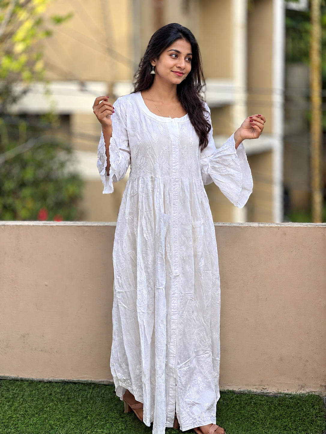 Hand Chikankari Chanderi Kurta | SRC110