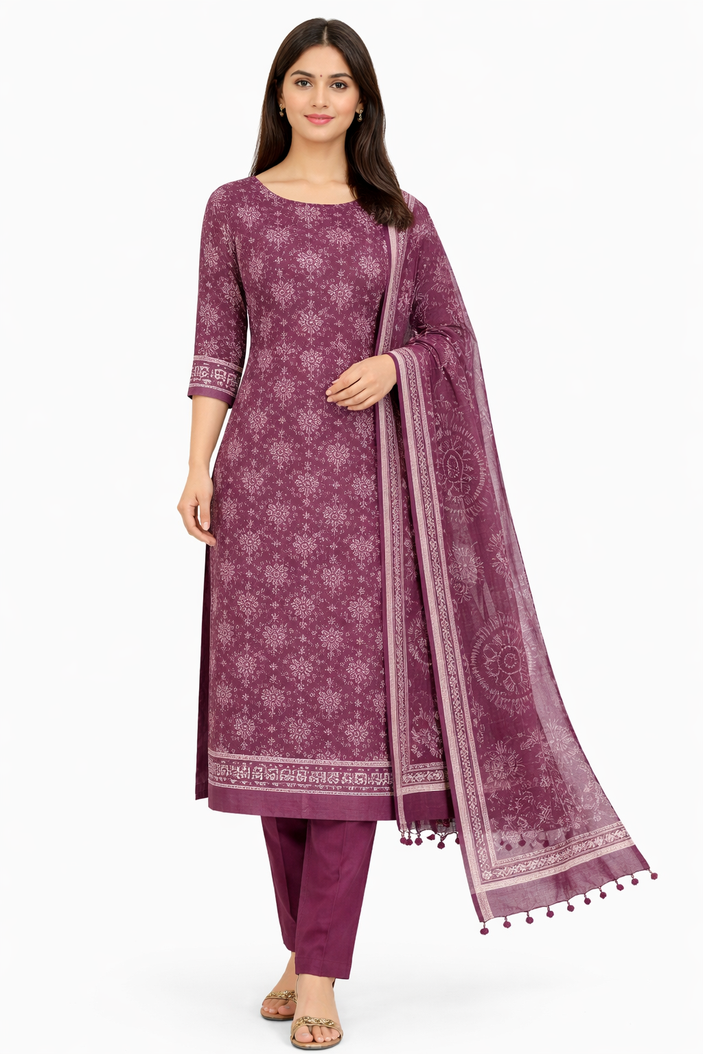 Hand Block Printed Kota Salwar Set | JHF125