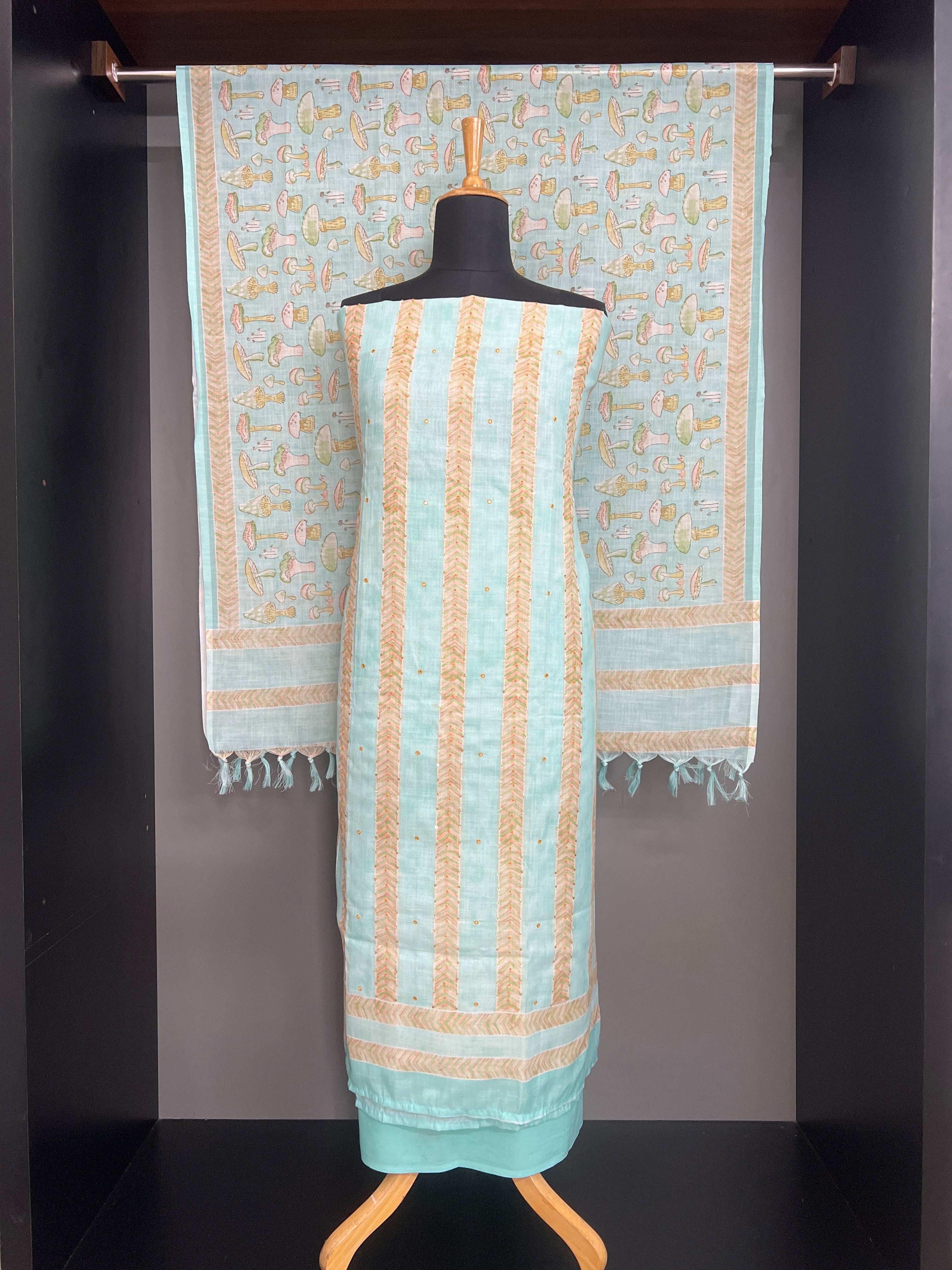 Sublimation Printed Bhagalpuri Linen Cotton Salwar Set | MF269