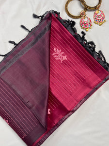 Line Weaving Patterns Soft Silk Kanchipuram Saree | GSH118