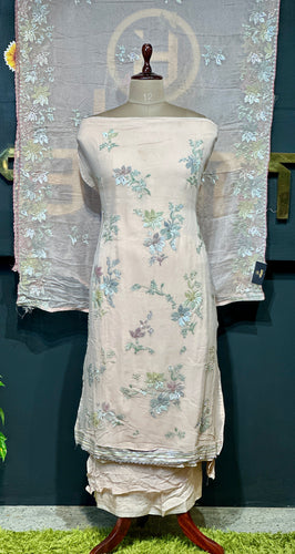 Floral Embroidery With Sequins Detailed Georgette Salwar Set | GE145