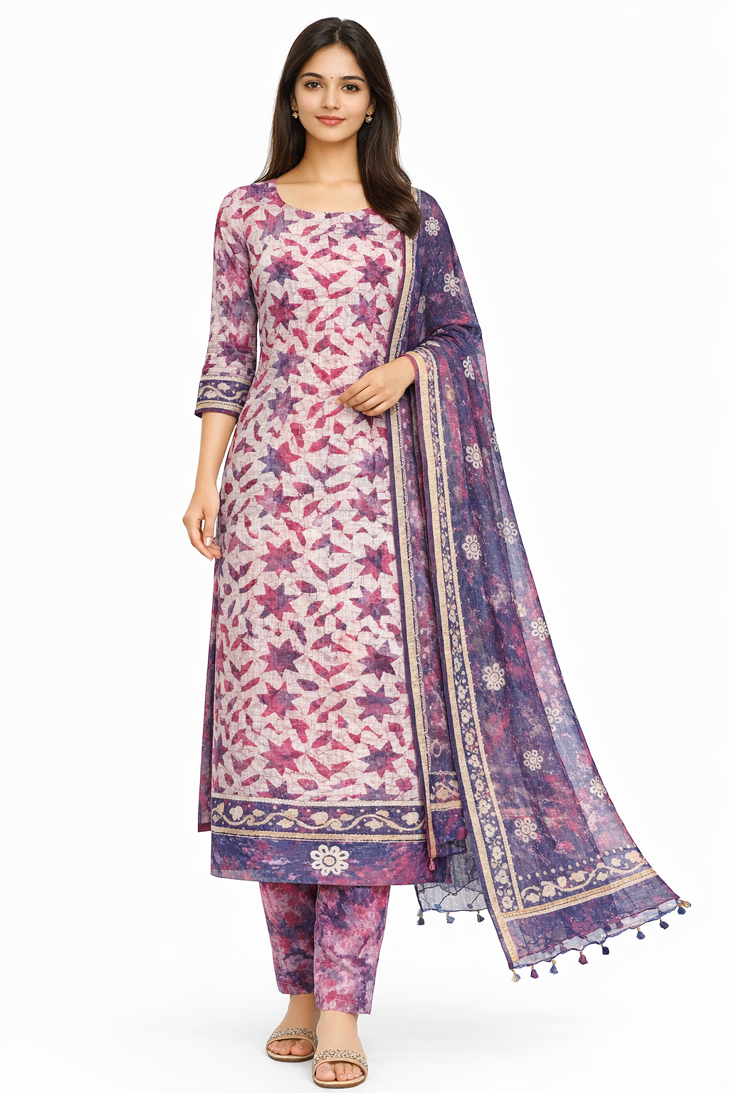 Hand Block Printed Kota Salwar Set | JHF129