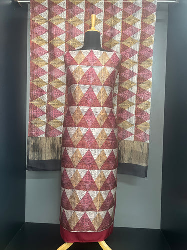 Warli Print Detailed Chanderi Salwar Set | HE166