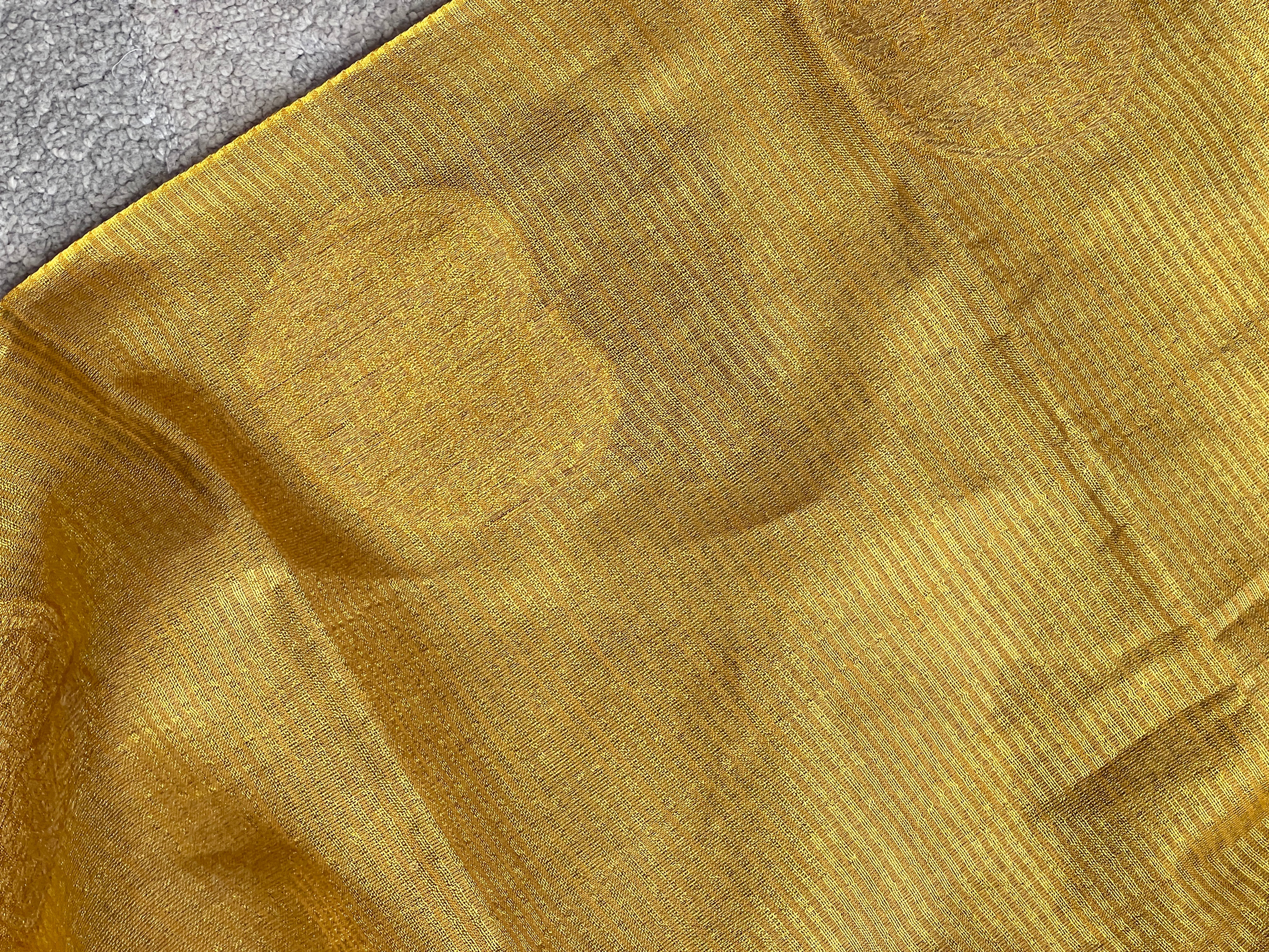 Traditional Zari Buta Detailed Tissue Linen Saree | HT116