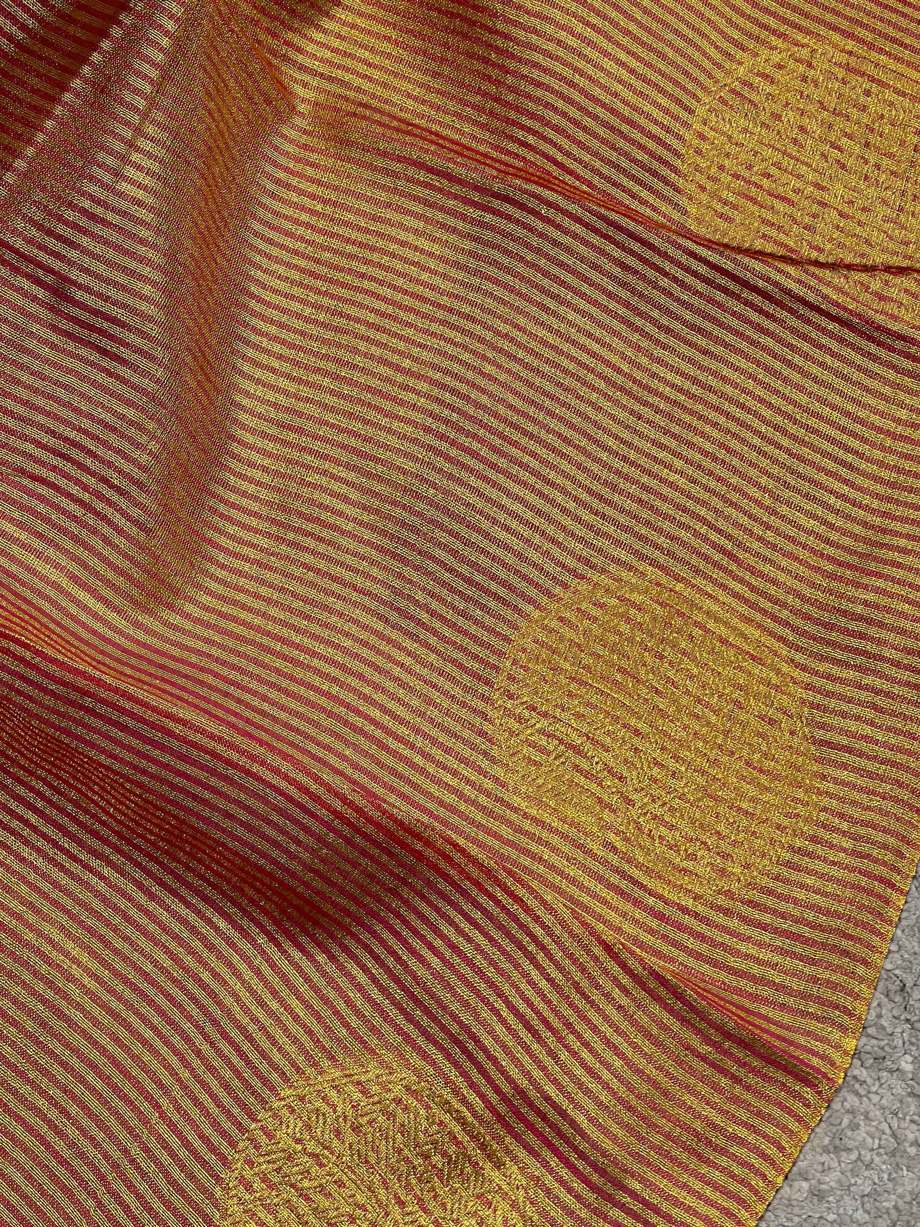 Traditional Zari Buta Detailed Tissue Linen Saree | HT117