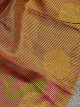 Traditional Zari Buta Detailed Tissue Linen Saree | HT117