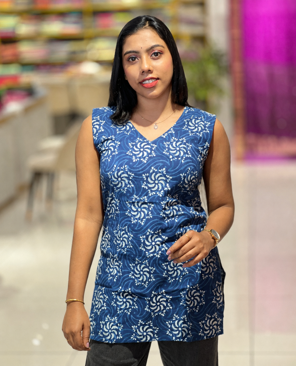 Printed Cotton Short Kurta | DNT939