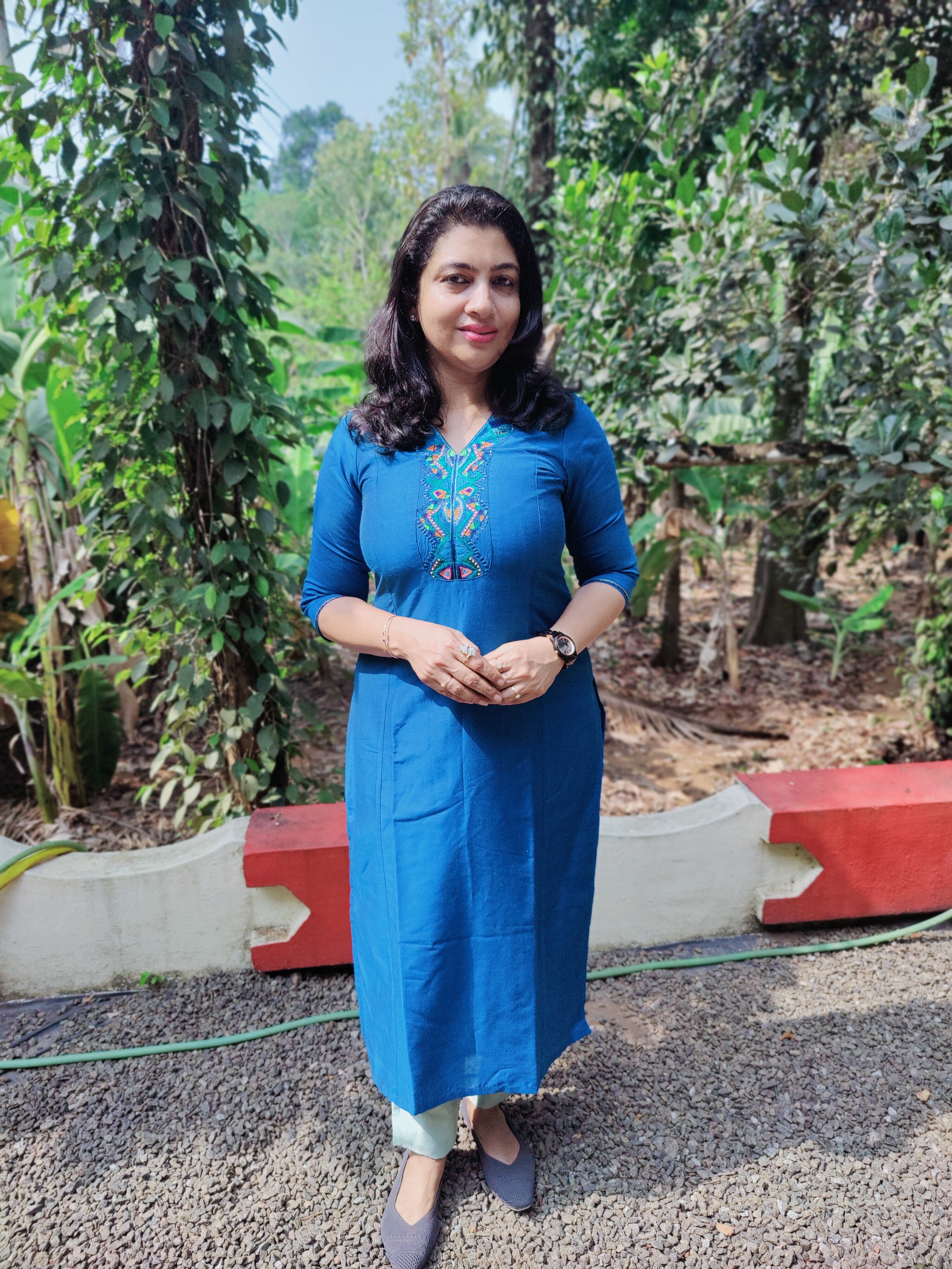 Floral Design 3 Piece Panel Kurta Material | DN412