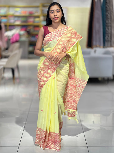 Geometric Print Detailed Mul Cotton Saree | SFA114