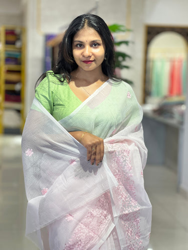Floral Machine Embroidered Kota Saree | VNC172
