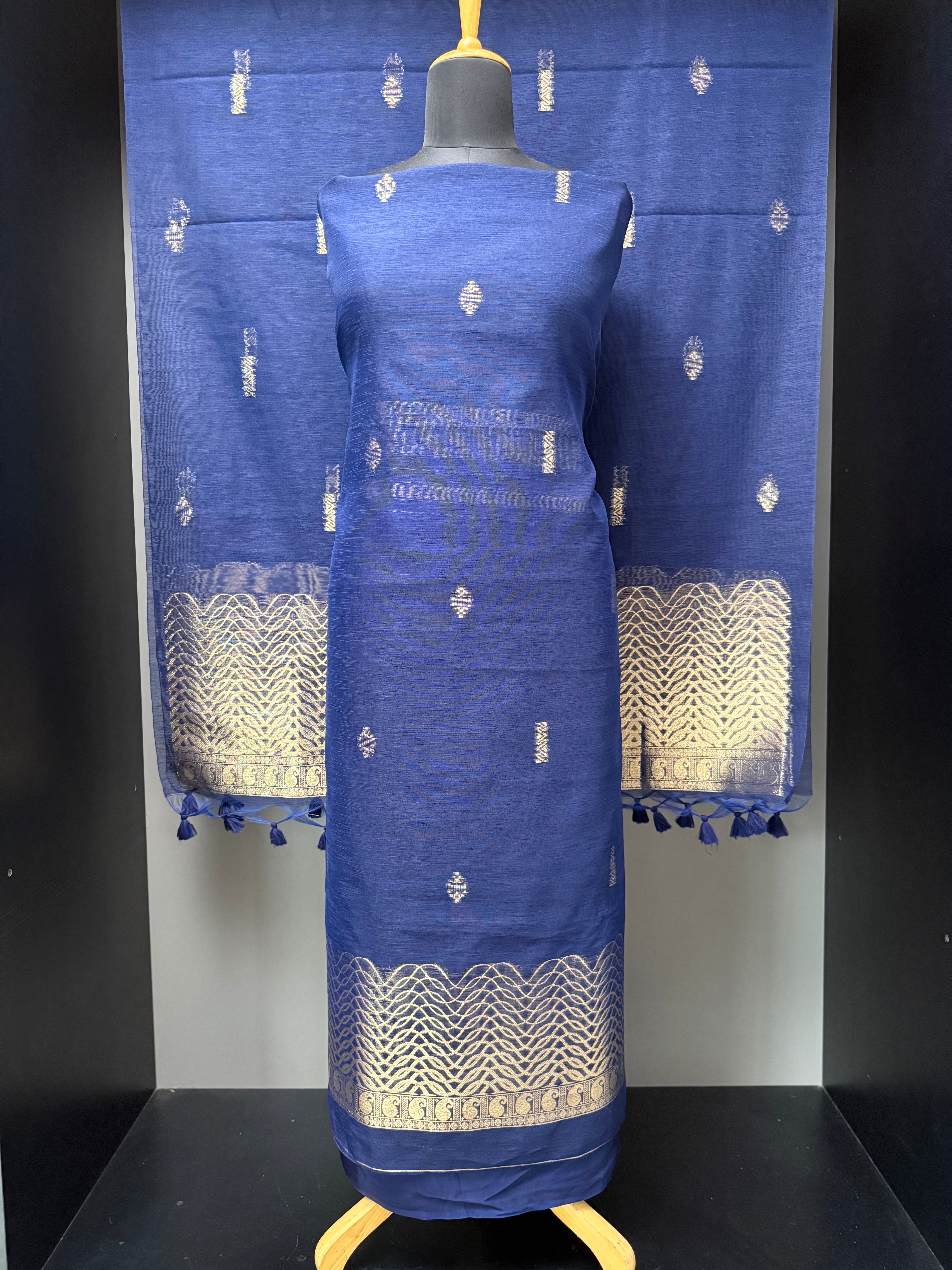 Banarasi Weaved Geecha Tussar Finish Salwar Set | LV387