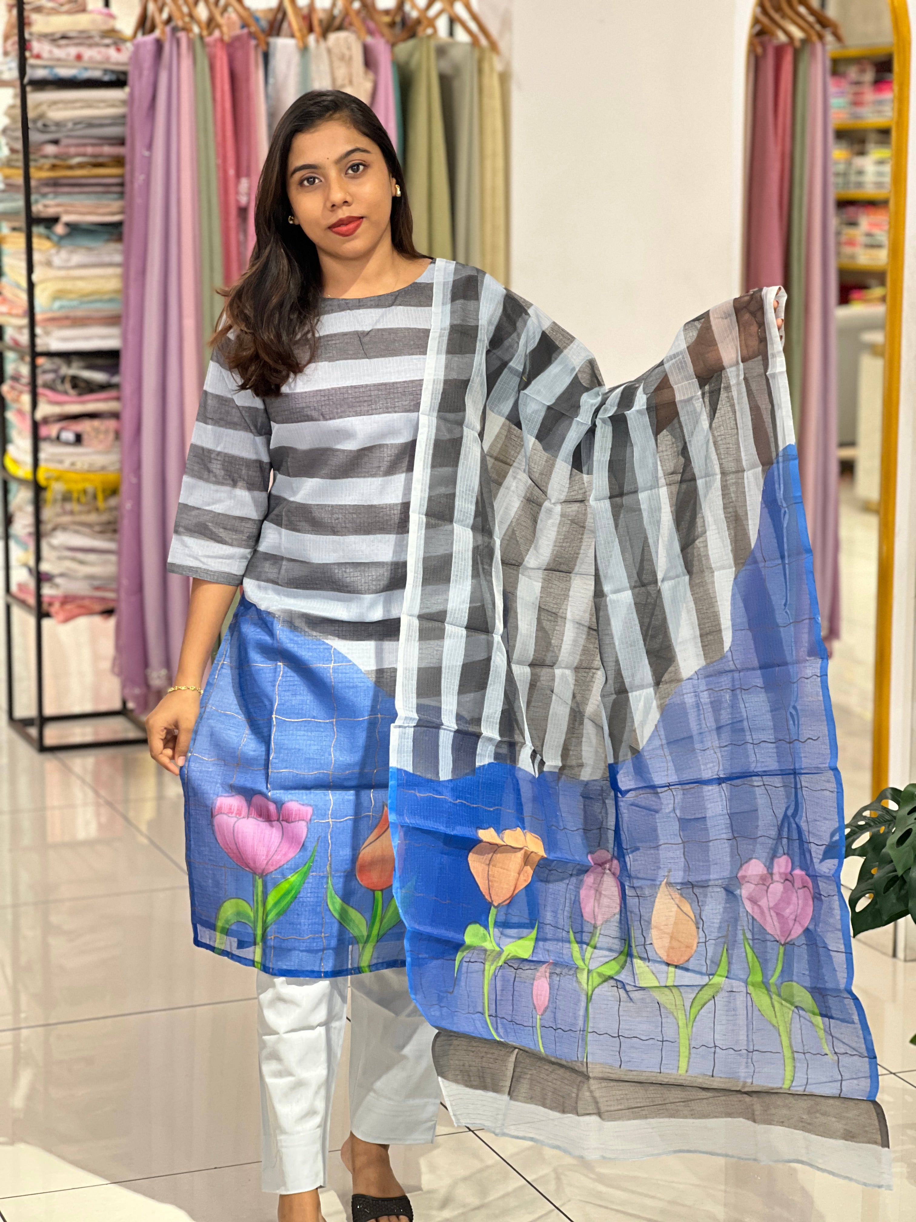 Printed Kota Kurta Set | IHP122