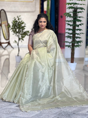 Hand Embroidery Tissue Kota Saree | SVF133