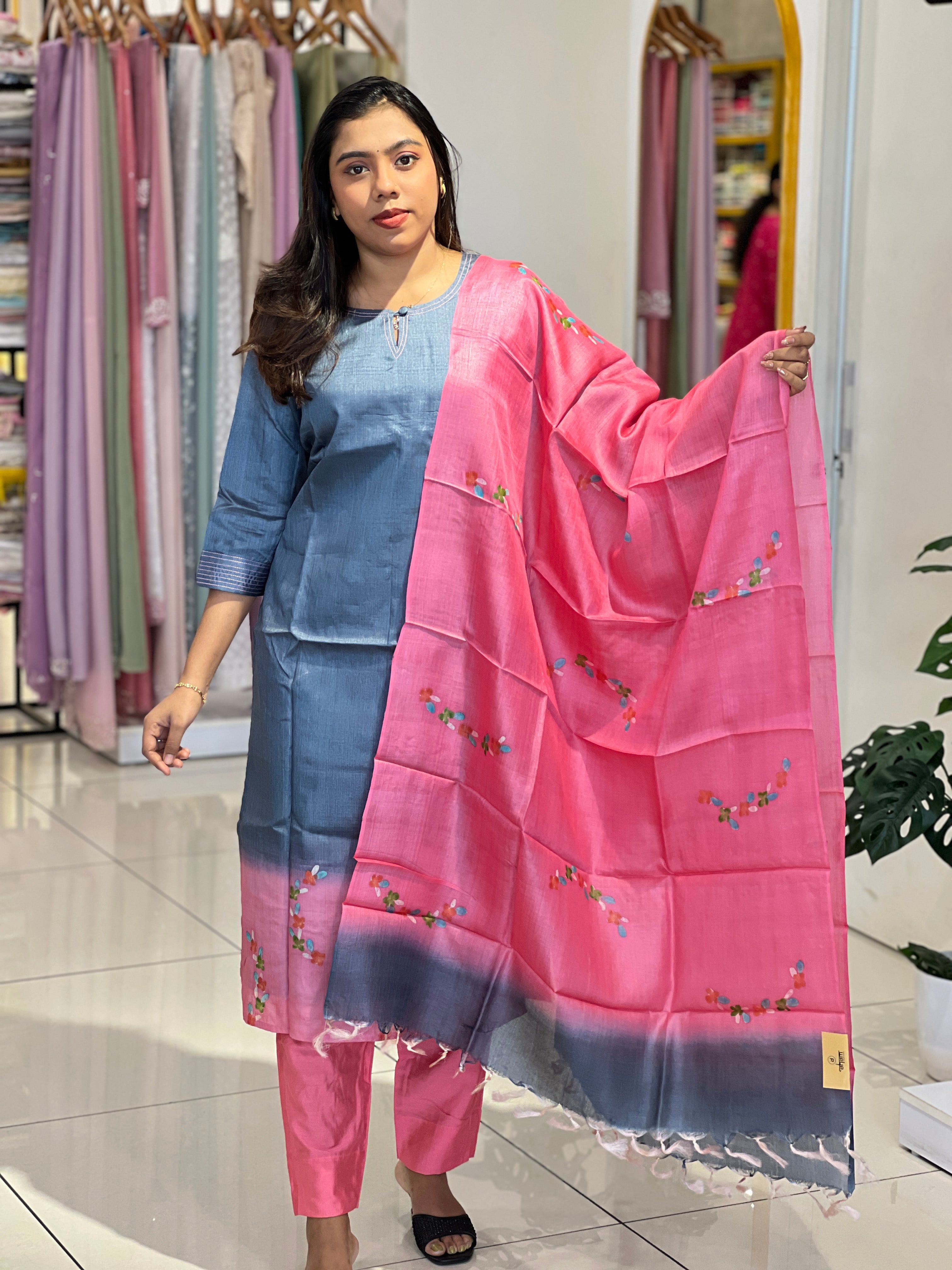 Digital Printed Tussar Kurta Set | IHP135