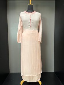Semi Stitched Embroidered Muslin Salwar Sets | SW1154