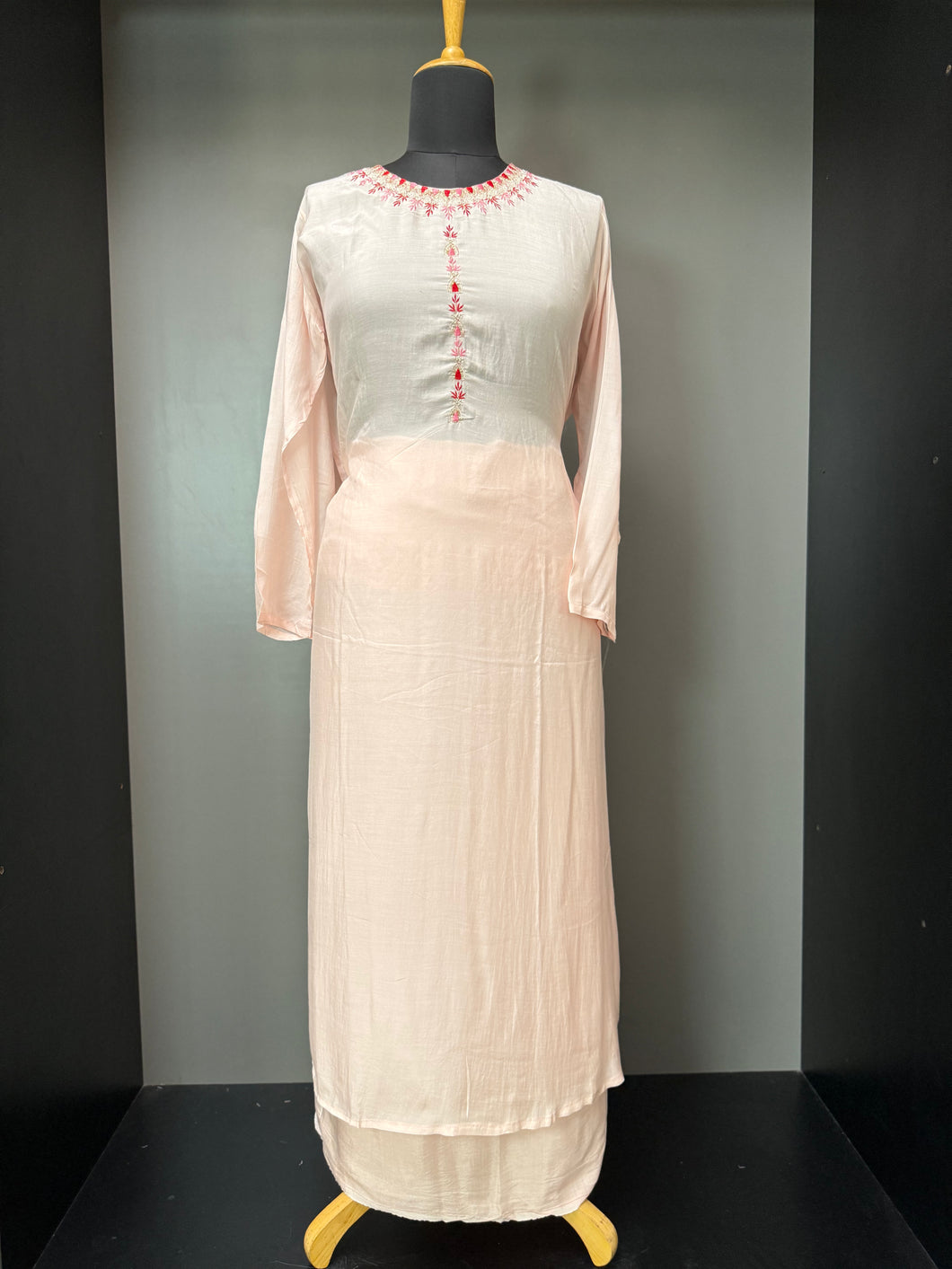 Semi Stitched Embroidered Muslin Salwar Sets | SW1154