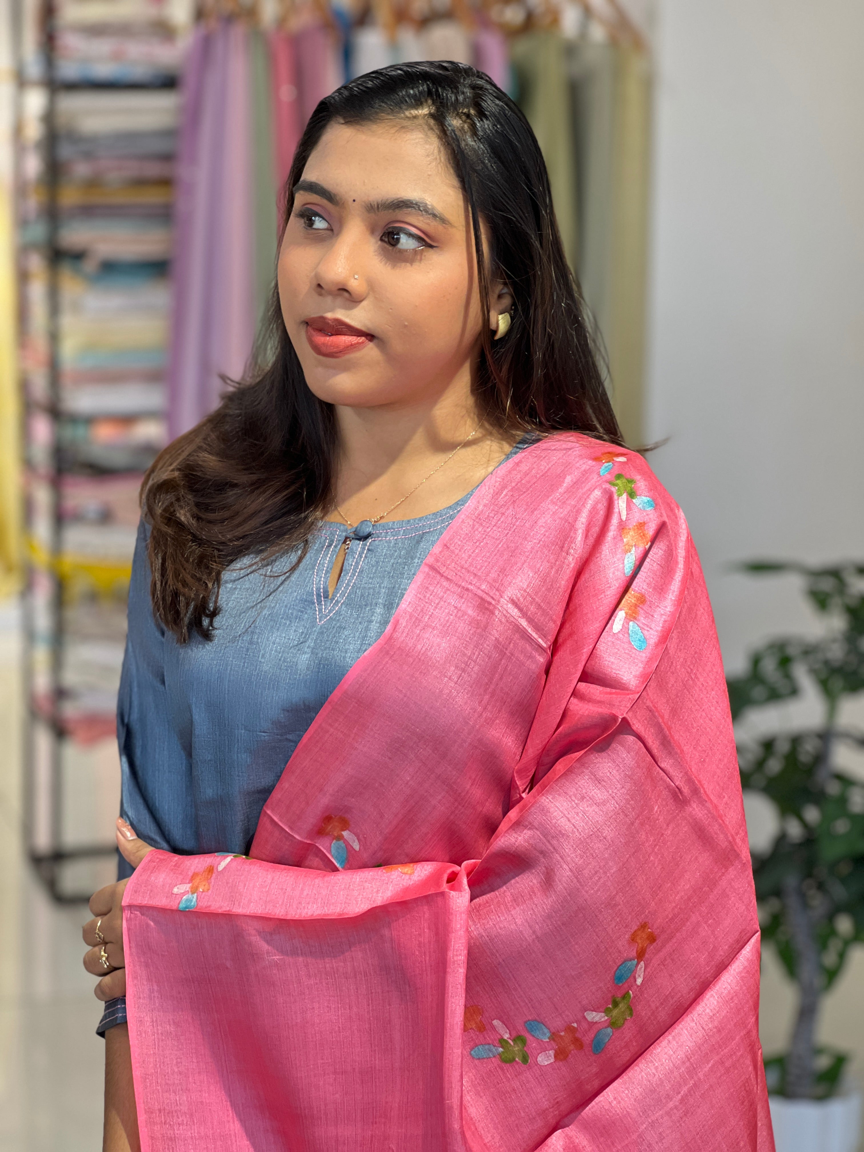 Digital Printed Tussar Kurta Set | IHP135