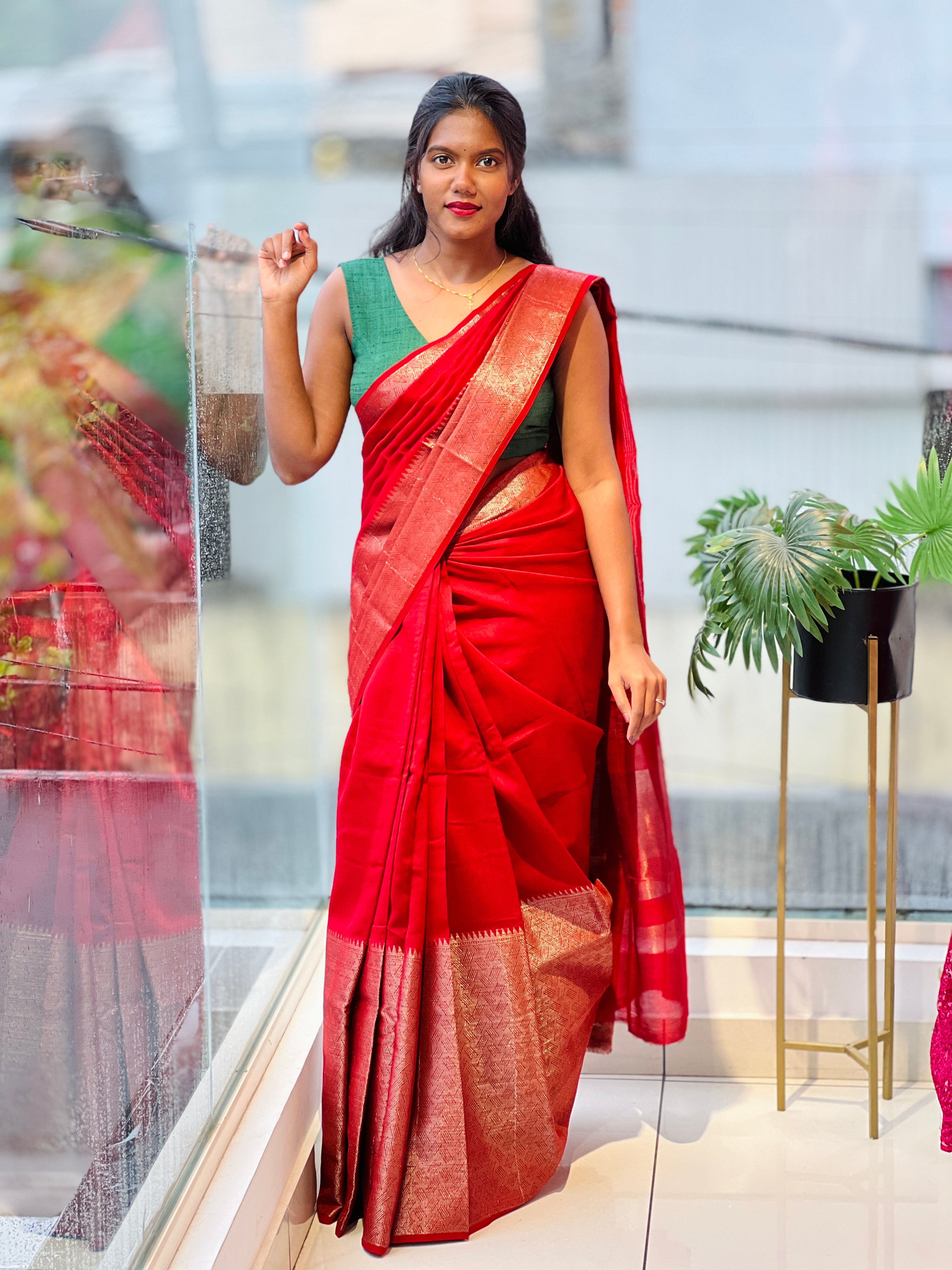 Banarasi Woven Semi Chanderi Saree | YNG747