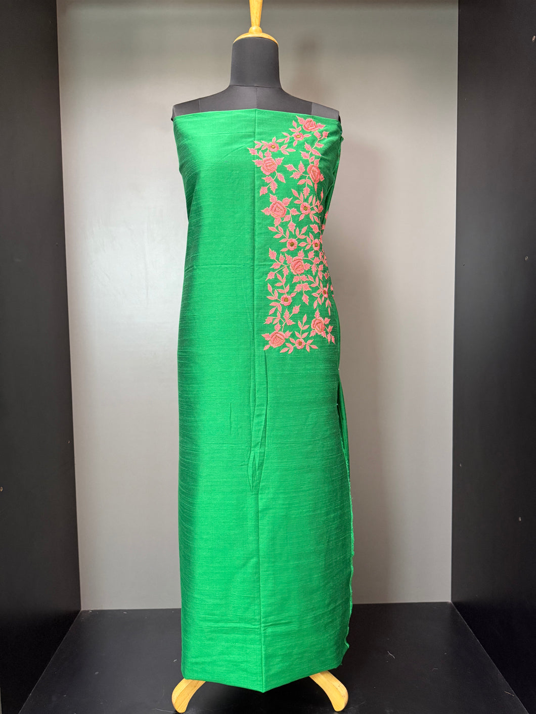 Embroidered Cotton Silk Kurta Material | DN224