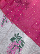 Floral Print Design Linen Saree | TOT121