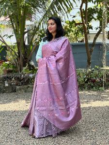 Twine Cutwork With Silk Painted Tussar Saree | TC382