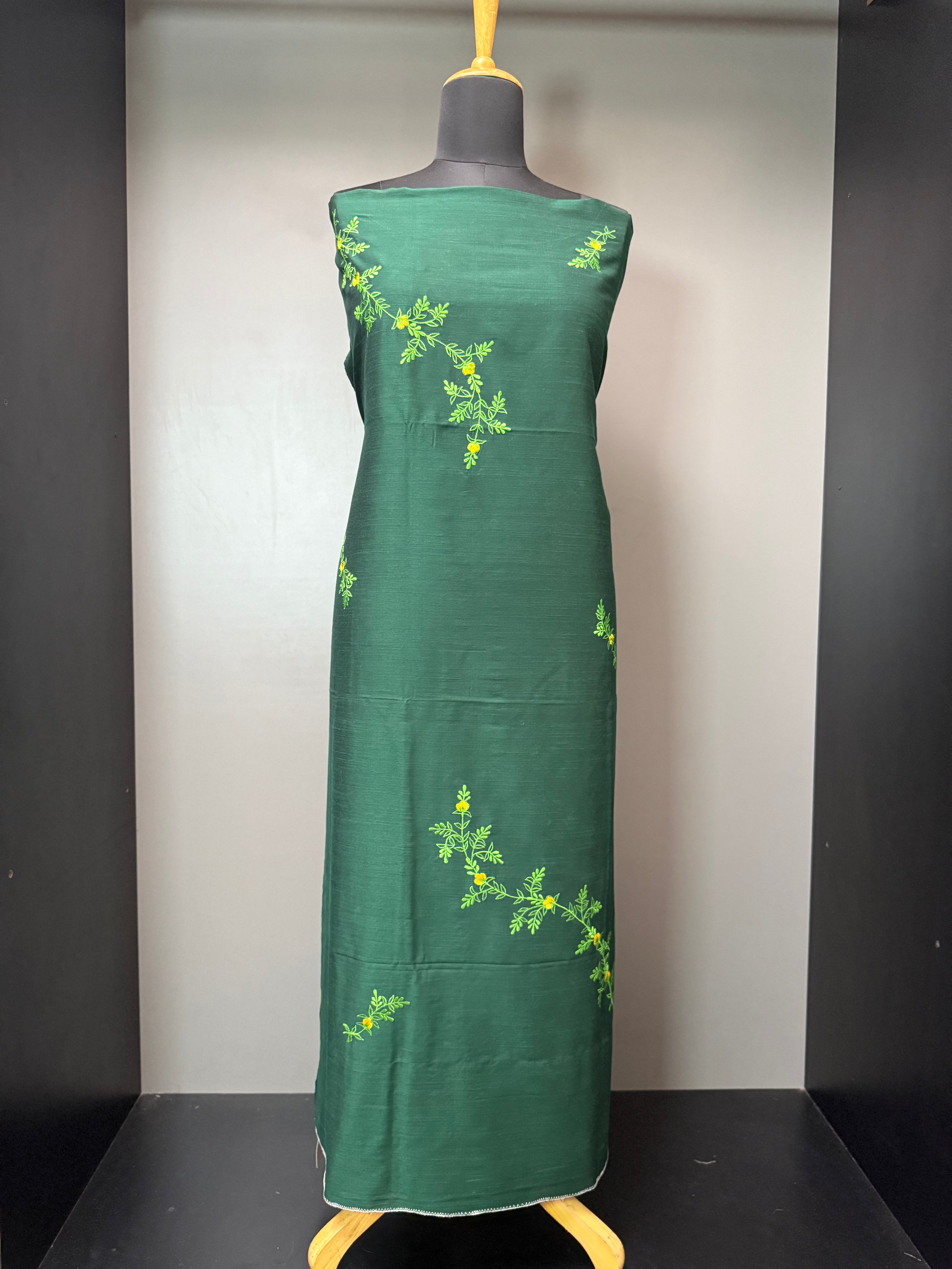 Embroidery Pattern Kurta Material Semi Silk | DN108