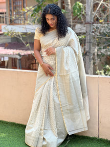 Thread Weaving Pattern  Cotton Blended Saree | JDS103