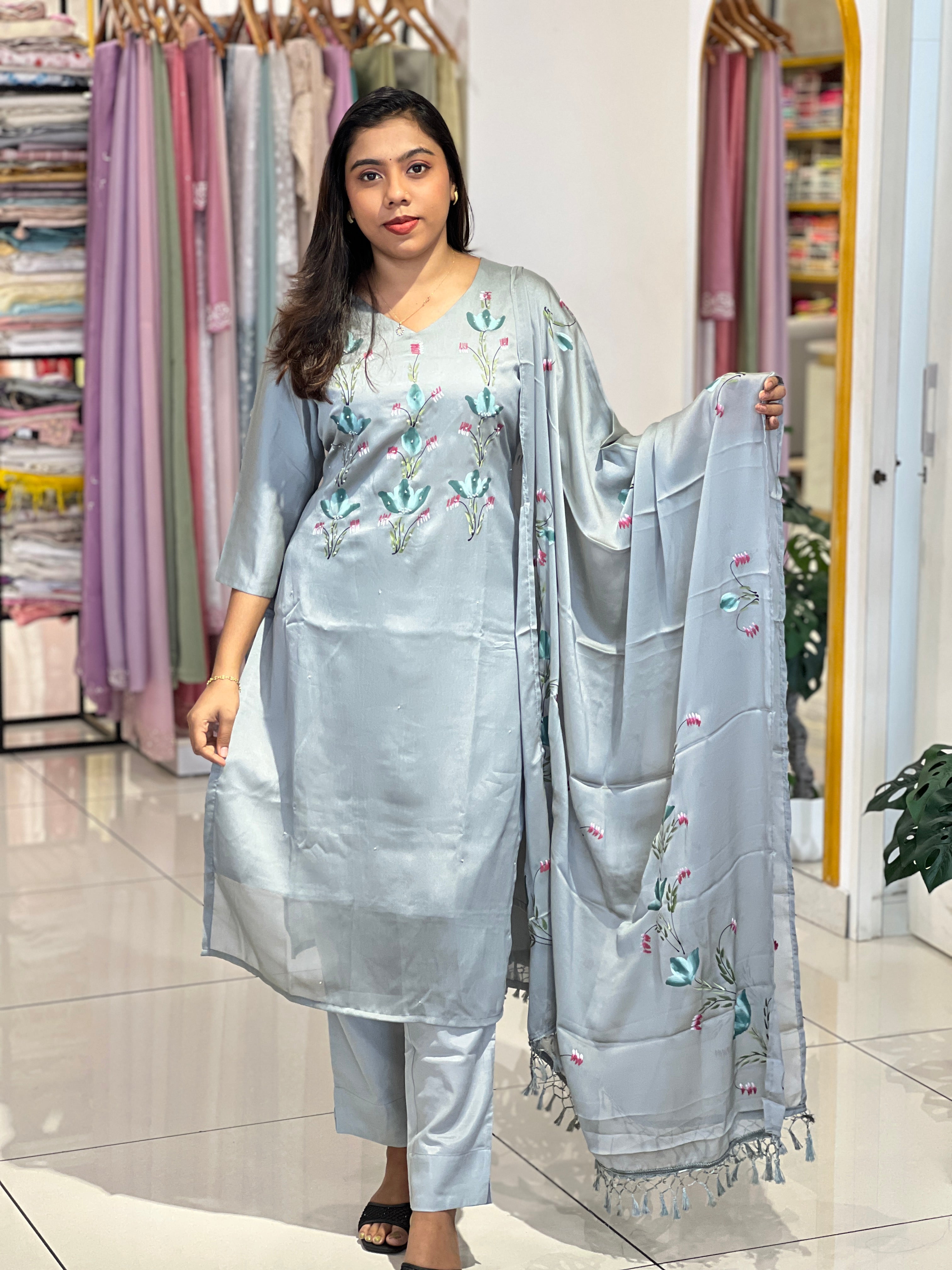 Hand Painted Georgette Kurta Set |  IHP106
