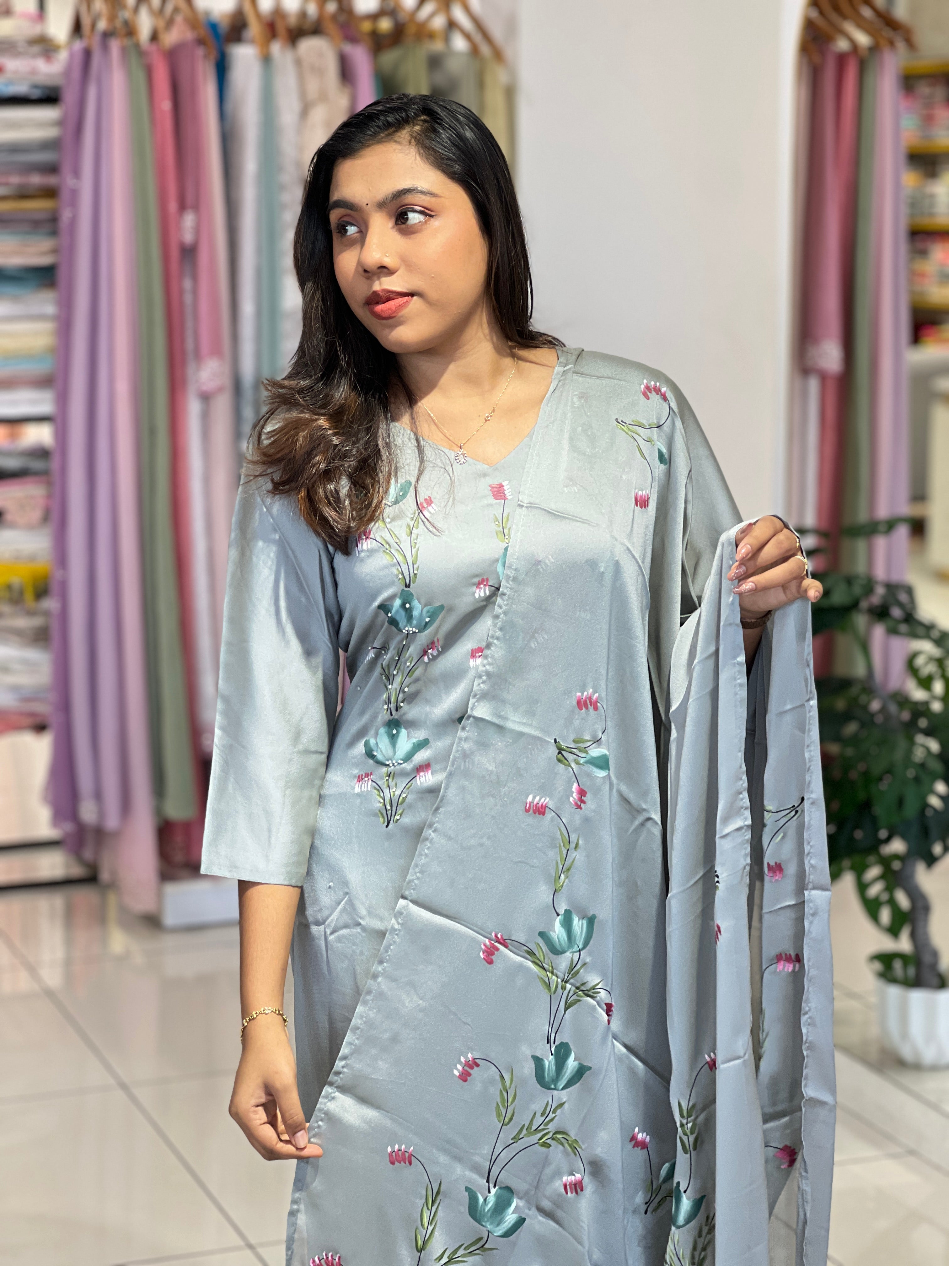 Hand Painted Georgette Kurta Set |  IHP106