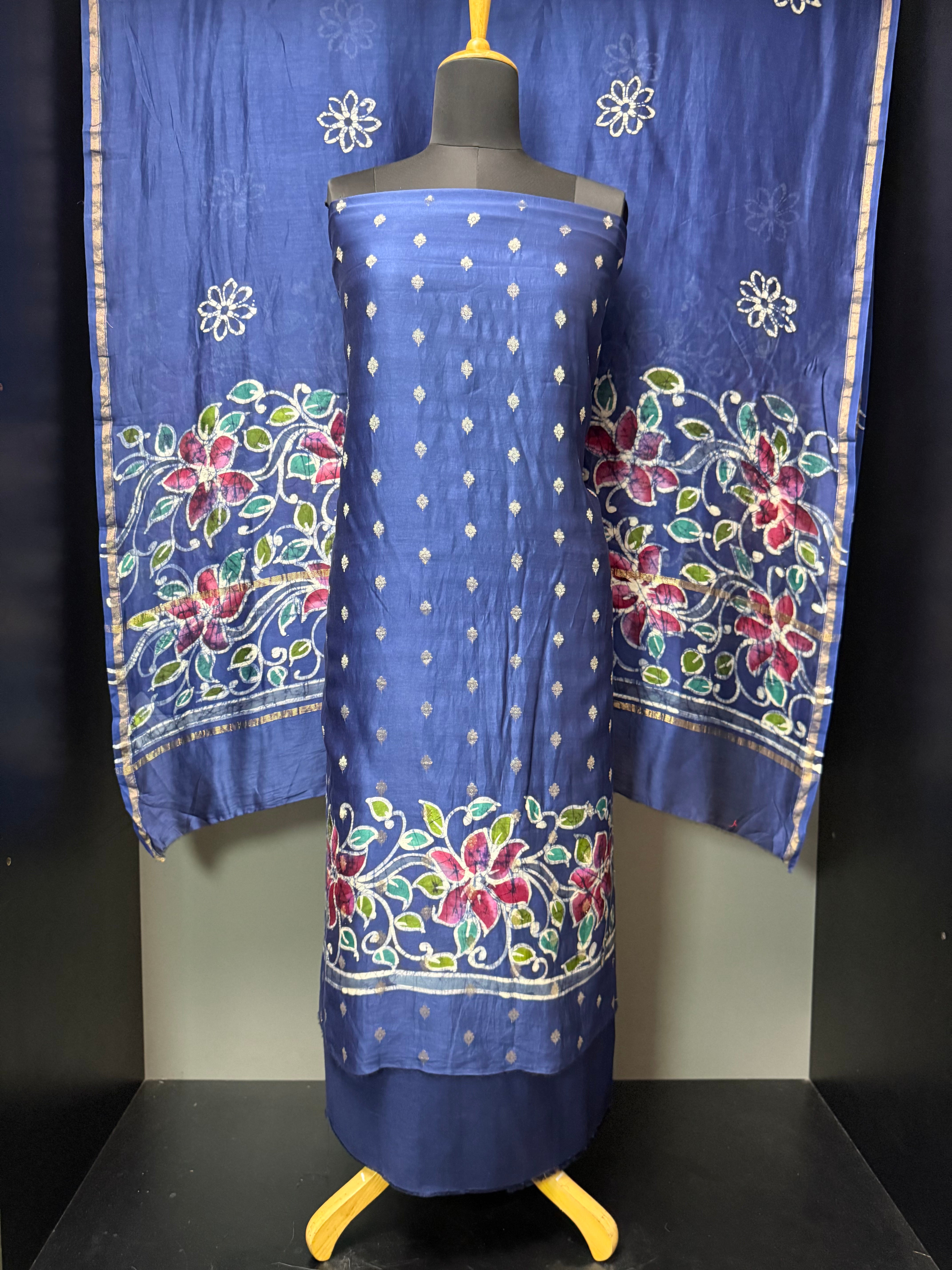 Banarasi With Batik Printed Chanderi Silk Salwar Set | LV413