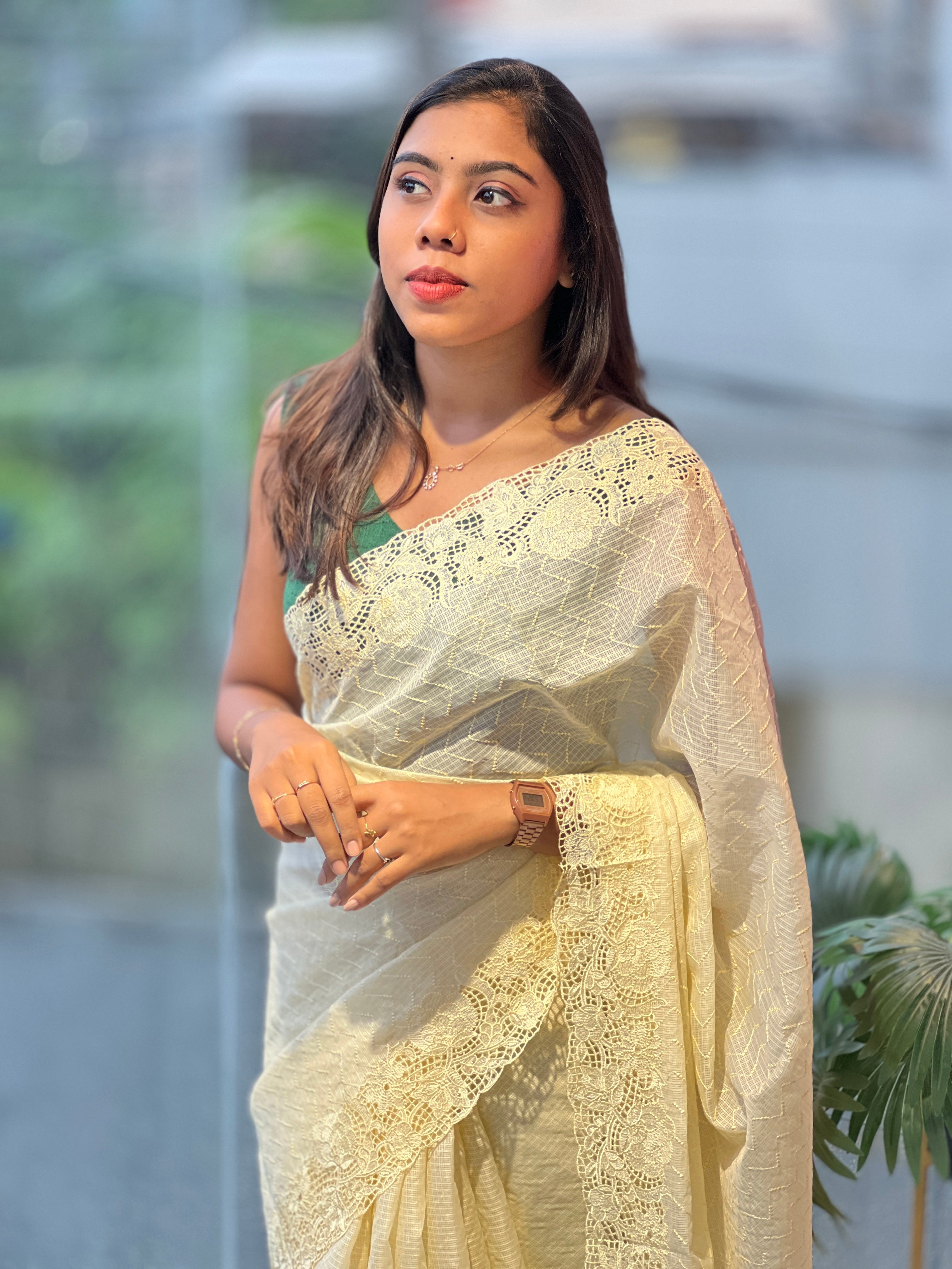 Zig Zag Embroidery Detailed Kota Saree | BLD1856