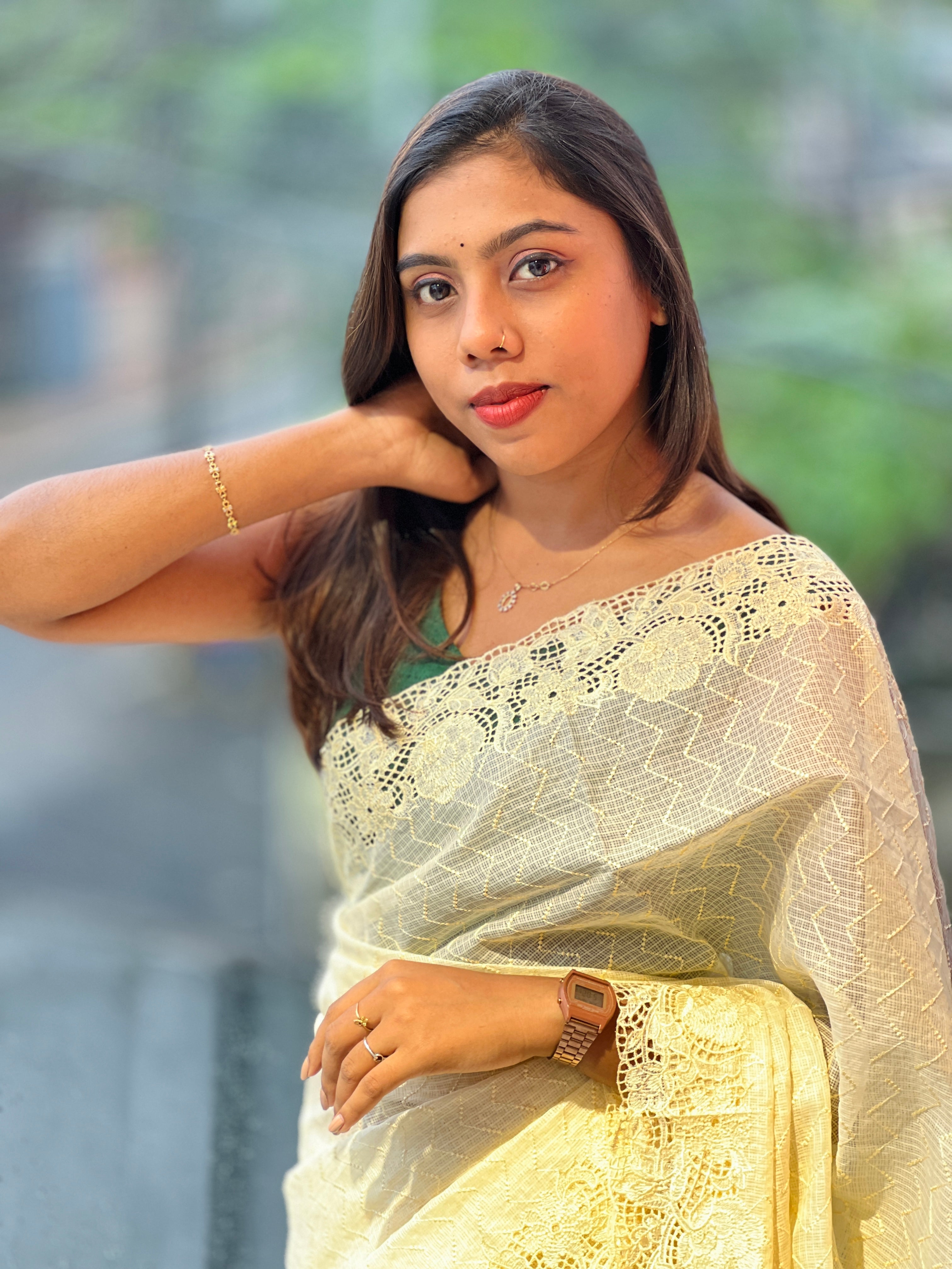 Zig Zag Embroidery Detailed Kota Saree | BLD1856