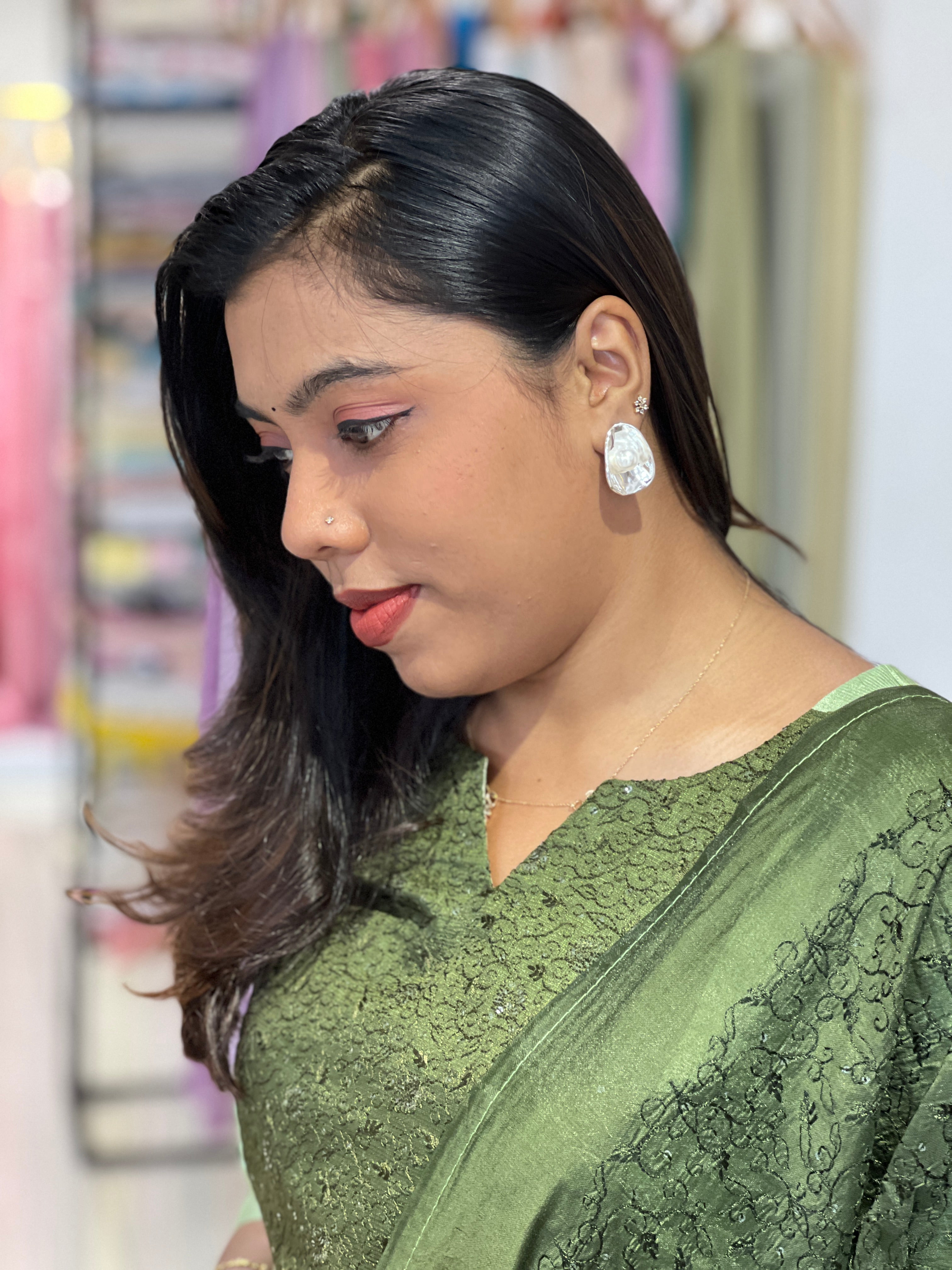 Silver Aura Pearl Earrings | JE133