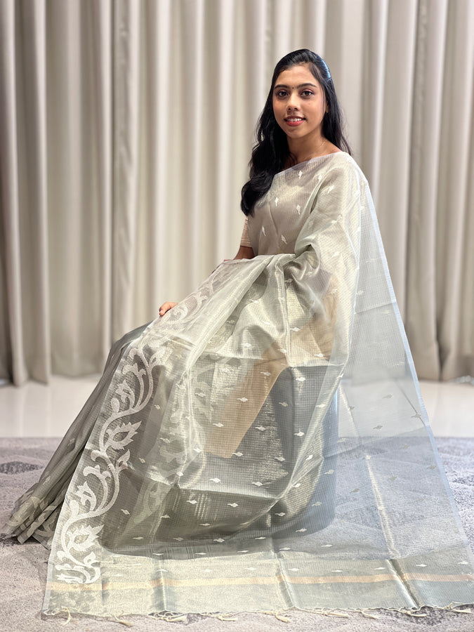 Machine Embroidery Detailed Supernet Kota Saree | BLD743