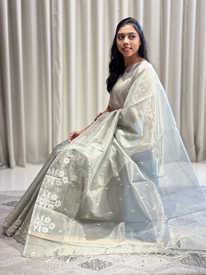 Machine Embroidery Detailed Supernet Kota Saree | BLD741