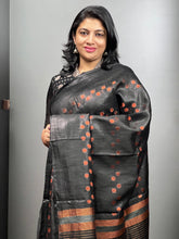 Silk Linen With Copper Zari Saree | SK206