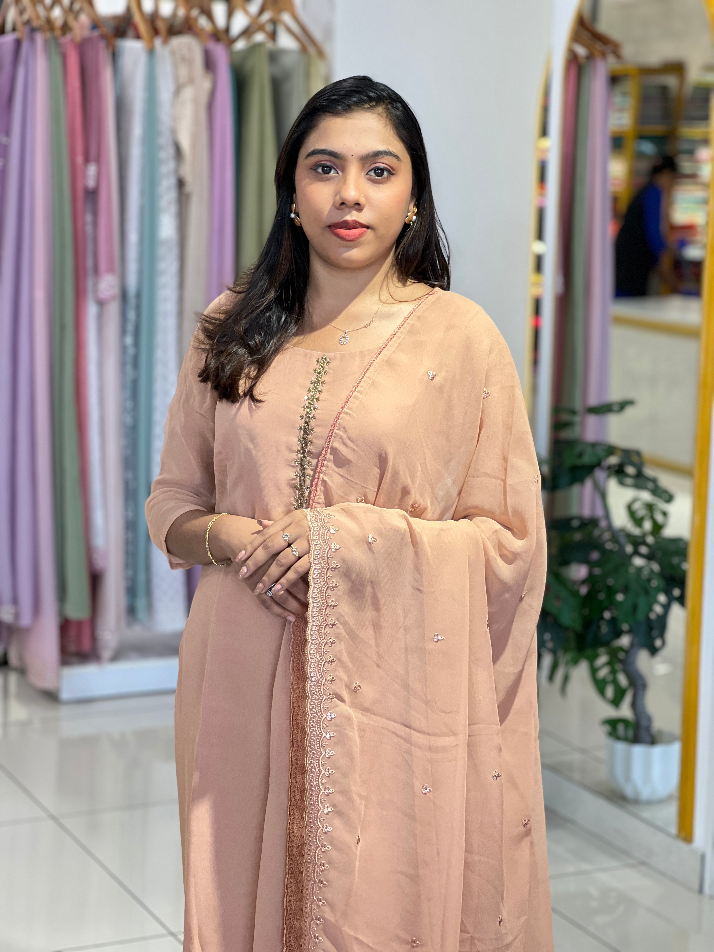 Hand Work Highlighted Georgette Kurta Set | IHP170