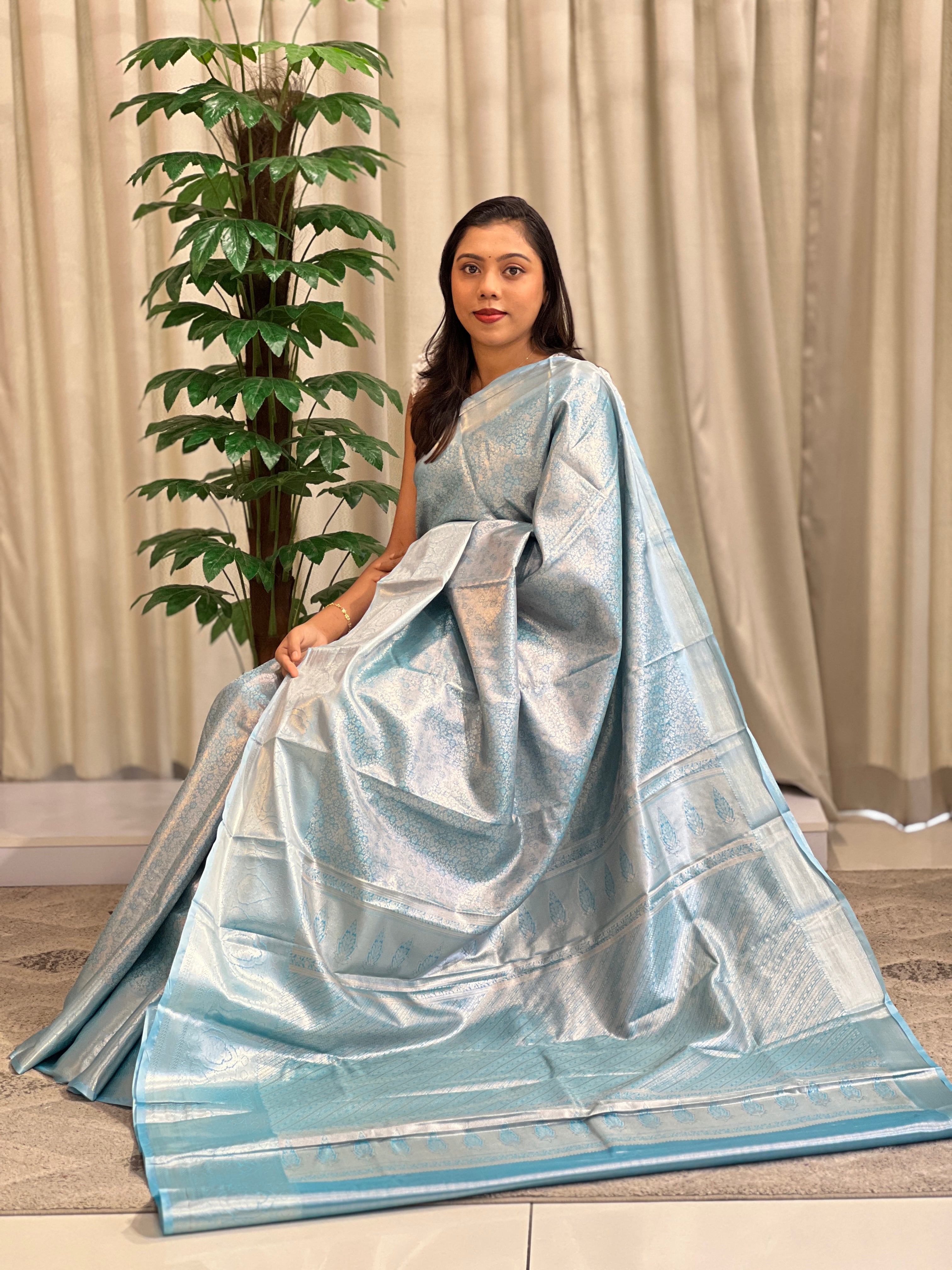 Floral Pattern Semi Silk Saree | GAS139