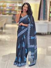 Block Printed Cotton Saree | SFA121