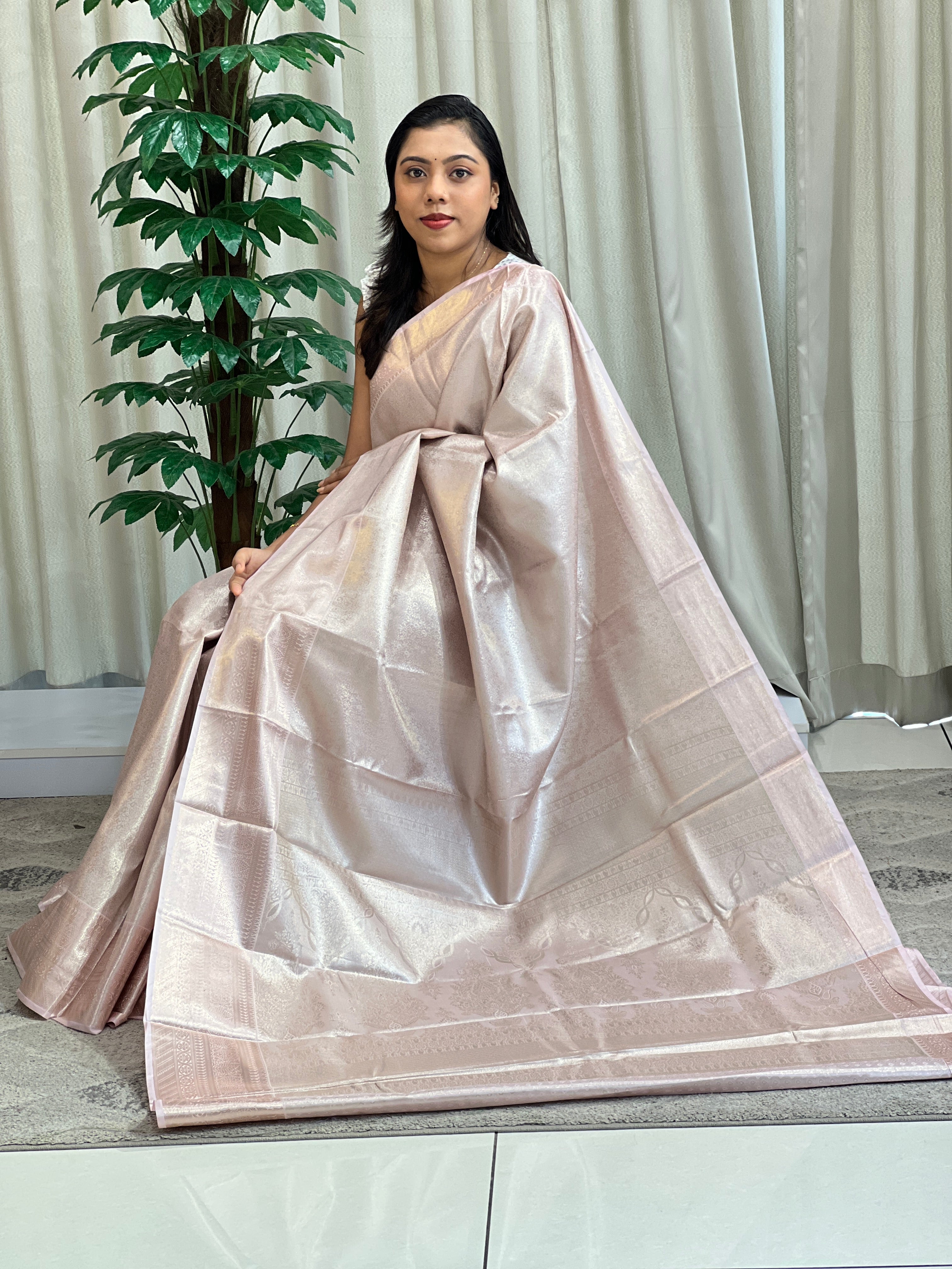 Brocade Woven Pattern Semi Silk Saree | GAS136