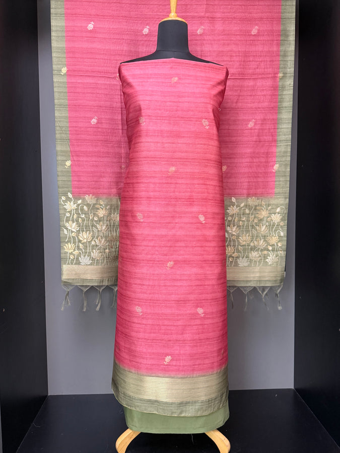 Silver & Golden Zari Detailed Semi silk Salwar Set | SP267
