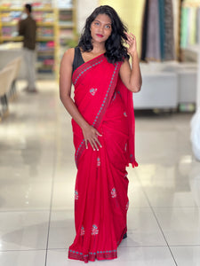 Block Printed Cotton Saree | SFA116