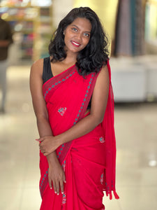 Block Printed Cotton Saree | SFA116