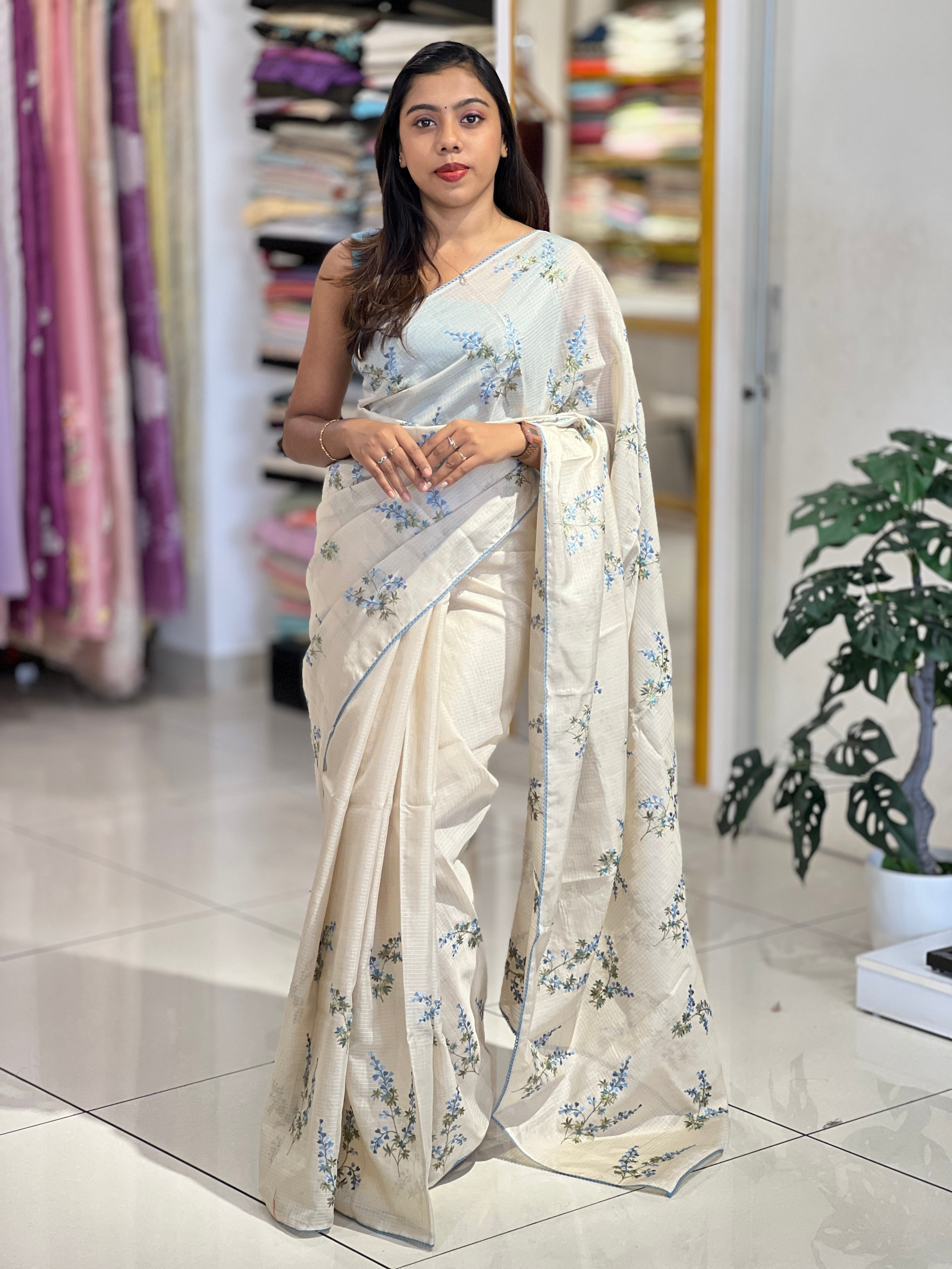 Floral Embroidery Detailed Kota Saree | PKS176