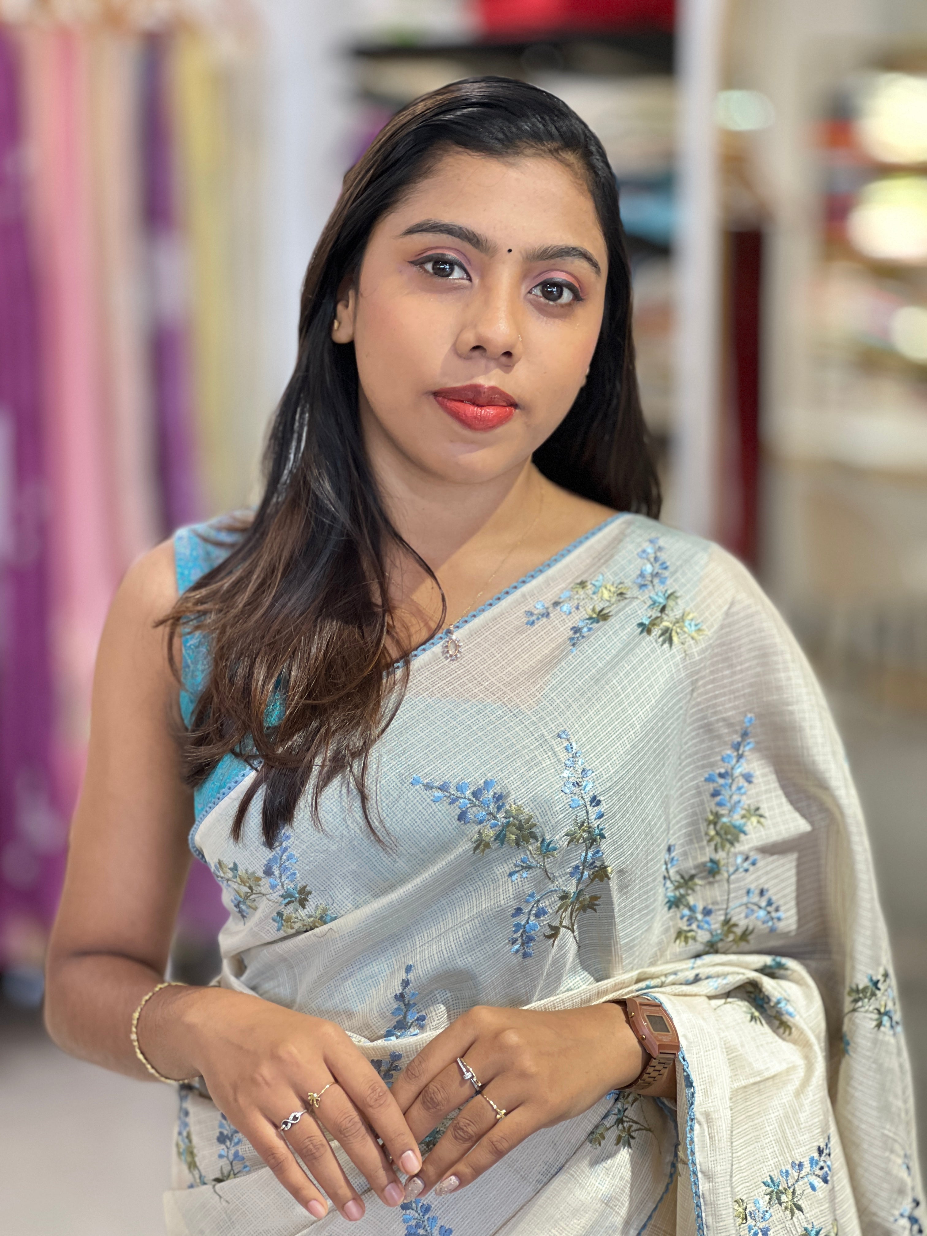 Floral Embroidery Detailed Kota Saree | PKS176