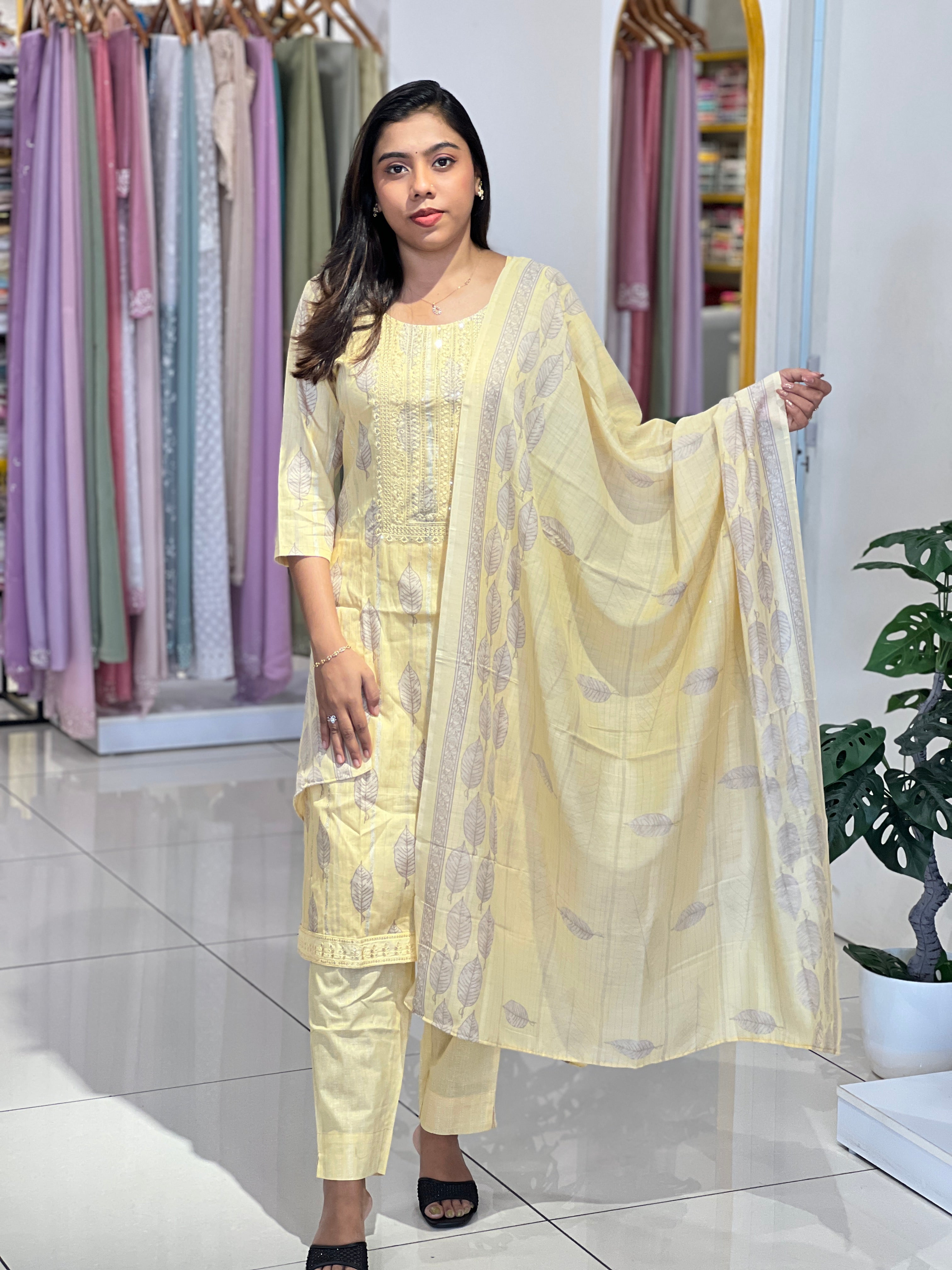 Printed Pattern Cotton Kurta Set | IHP174