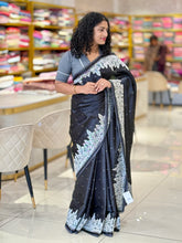 Machine Embroidery Detailed Dola Silk Saree | SUN192